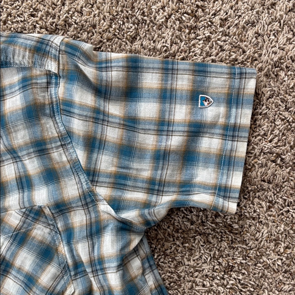 Kuhl Born in the Mountains Plaid Short Sleeve Button Up Shirt Mens Medium - Picture 3 of 4